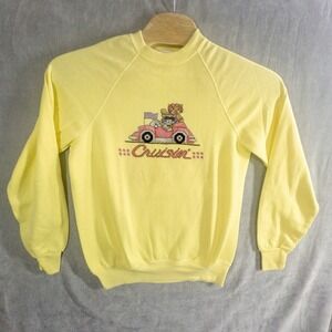 Vtg Bassett Walker 1980's Embroidered Sweatshirt Mens Large (42-44) Cruisin Cats
